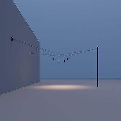 AIR-LIGHTING 1 point d'alimentation avec 2 roses + 1 mât de support