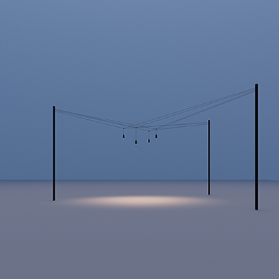 AIR-LIGHTING 1 point d'alimentation avec 3 mâts de support