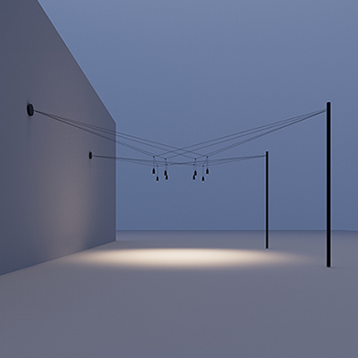 AIR-LIGHTING 2 points d'alimentation avec 2 roses + 2 mâts de support