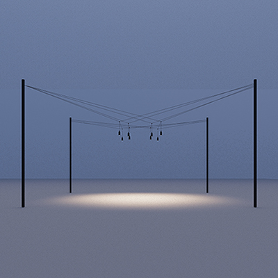 AIR-LIGHTING 2 points d'alimentation avec 4 mâts de support